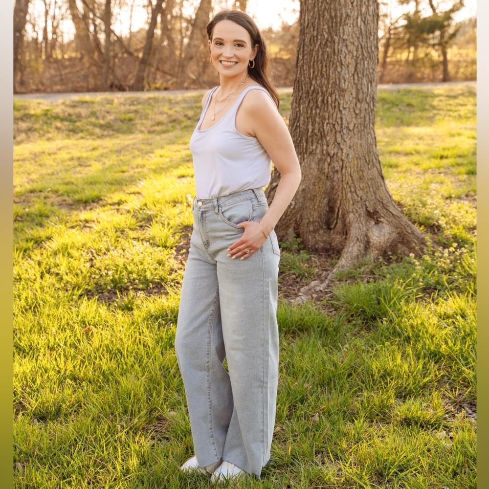 Light Denim Wide Leg Jean